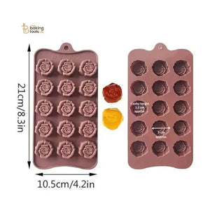 Rose Shape Silicone Chocolate Mould - thebakingtools.com