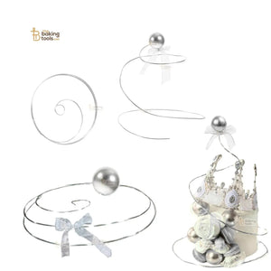 Silver Spiral Metal Wire with Silver Ball - thebakingtools.com