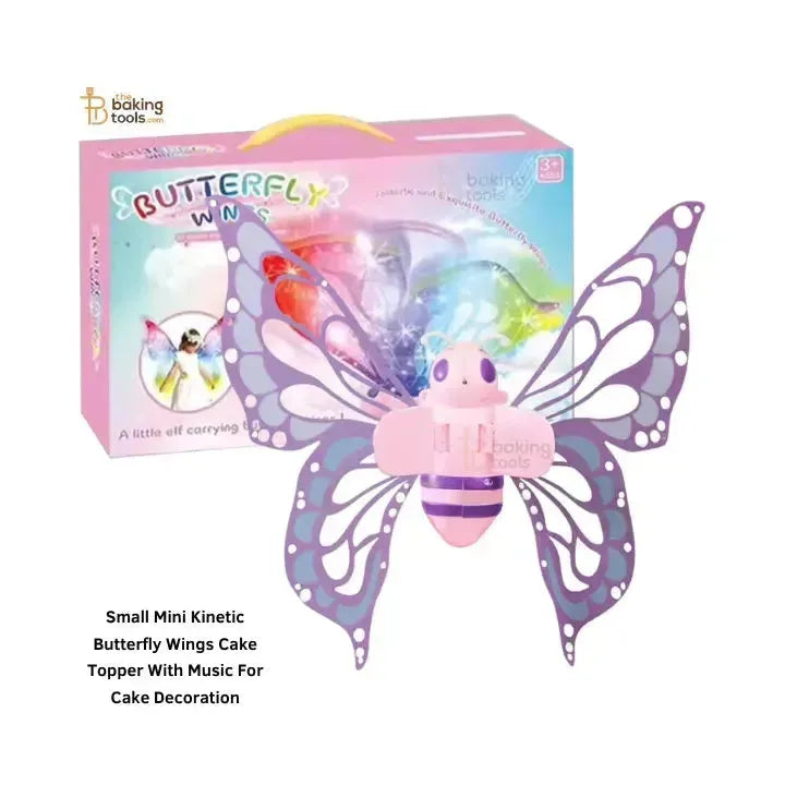 Small Mini Kinetic Butterfly Wings Cake Topper With Music For Cake Decoration - thebakingtools.com