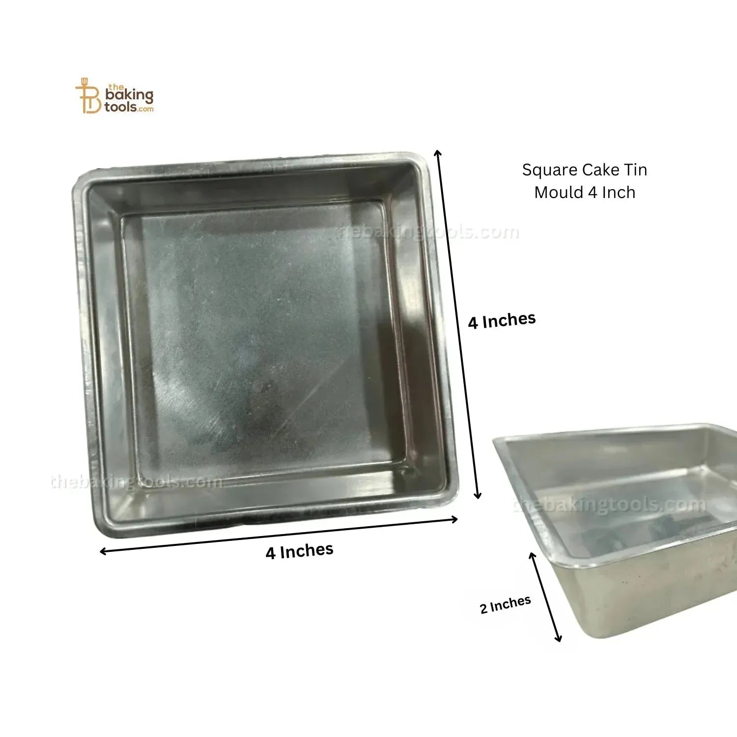 Square Cake Tin Mould 4 Inch (No Damage Claims) - thebakingtools.com