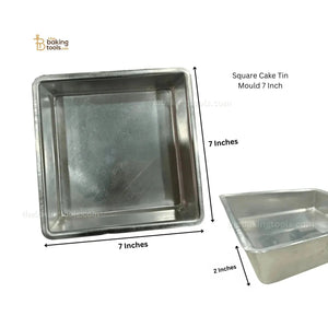 Square Cake Tin Mould 7 Inch (No Damage Claims) - thebakingtools.com