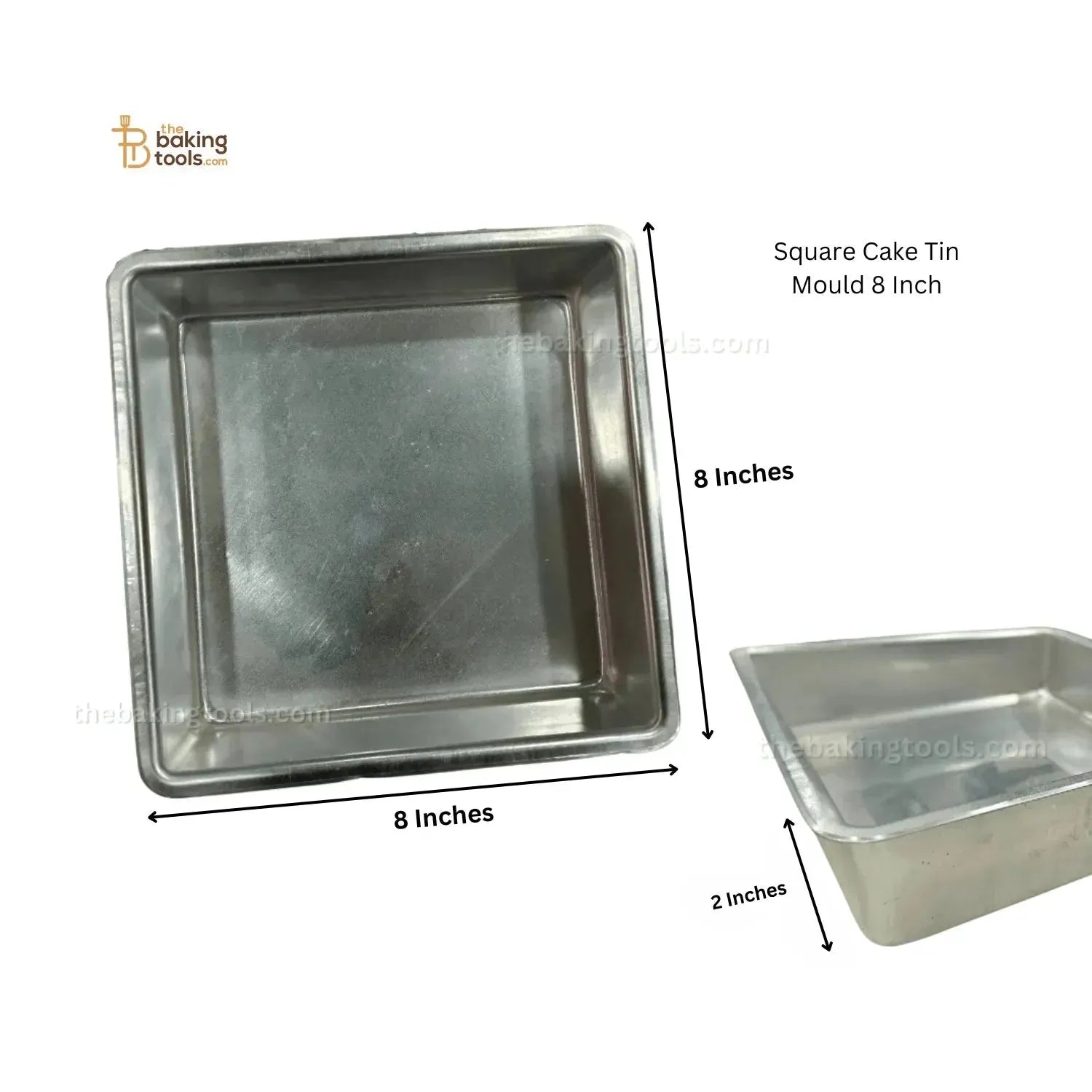 Square Cake Tin Mould 8 Inch (No Damage Claims) - thebakingtools.com
