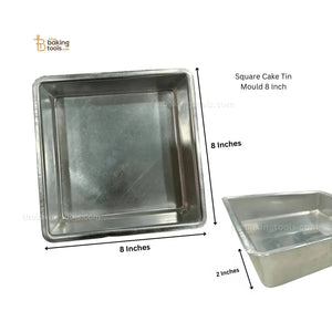 Square Cake Tin Mould 8 Inch (No Damage Claims) - thebakingtools.com