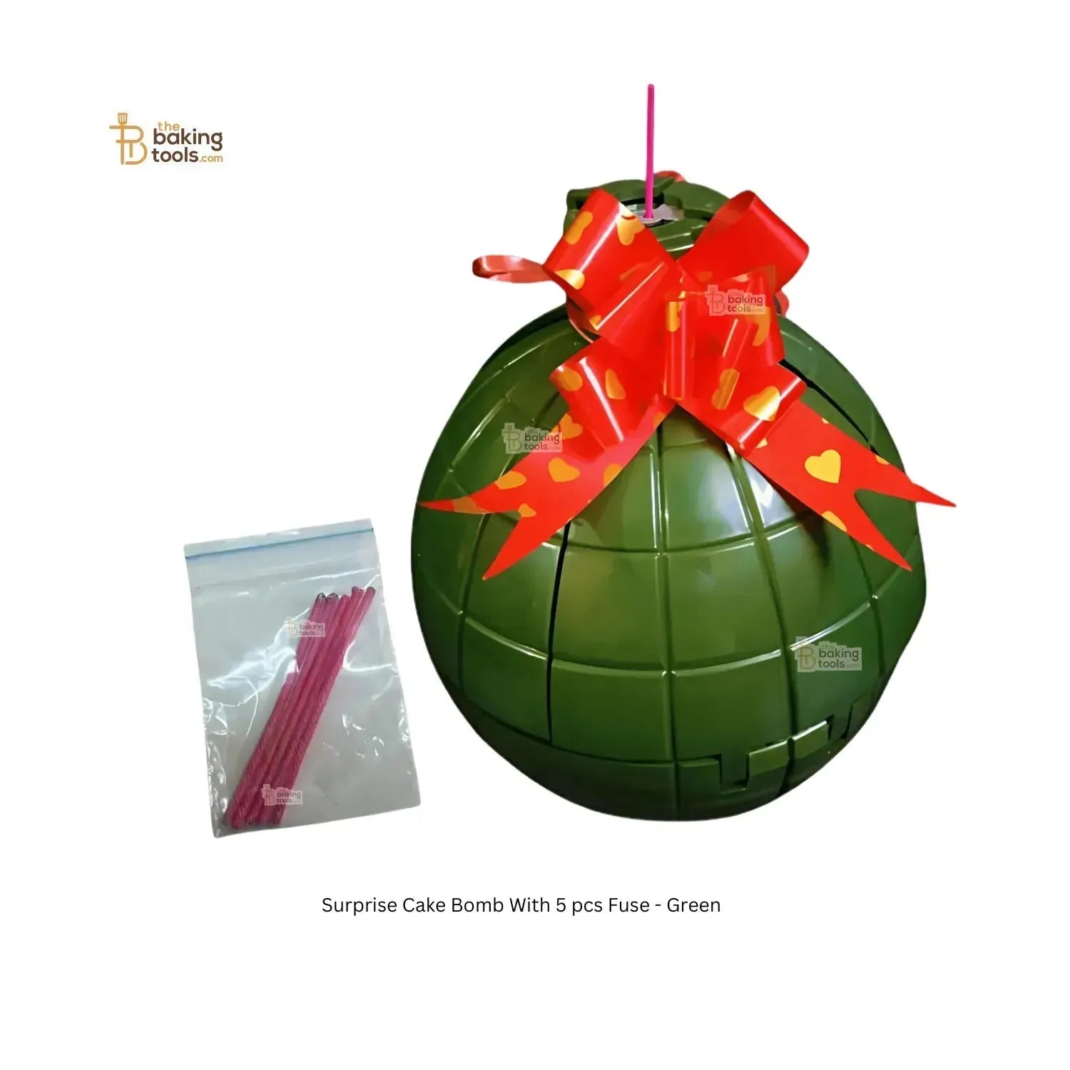 Surprise Cake Bomb With 5 pcs Fuse - Green - thebakingtools.com