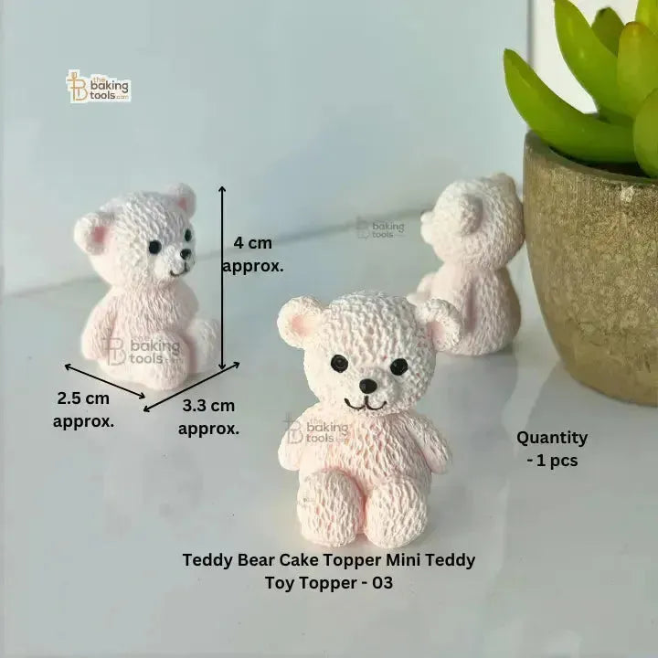 Teddy Bear Cake Topper Mini Teddy Toy Topper - 03 - thebakingtools.com