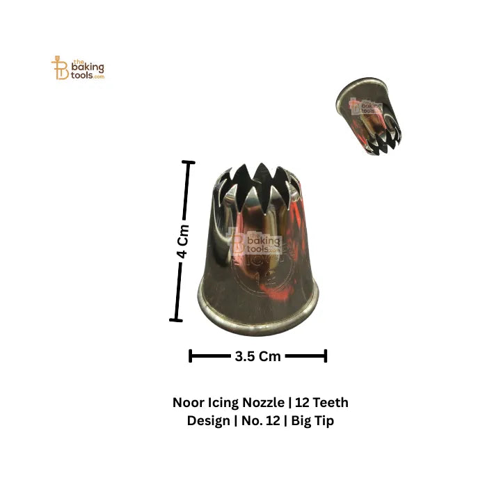 Noor Icing Nozzle | 12 Teeth Design | No. 12 | Big Tip - thebakingtools.com