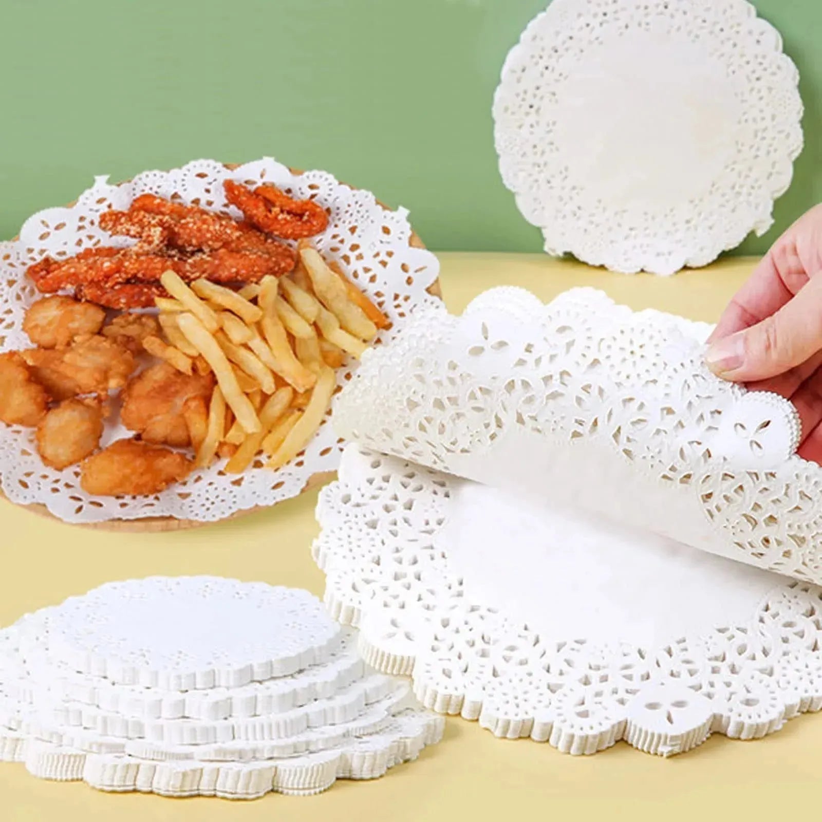 Round Lace Doilies Paper (Pack of 100) - 24 cm (9.5 Inches) - thebakingtools.com