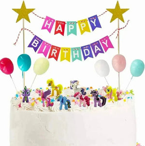 12 Pcs Unicorn Cake Toy Topper Set of 12 Toys For Cake Decoration - thebakingtools.com
