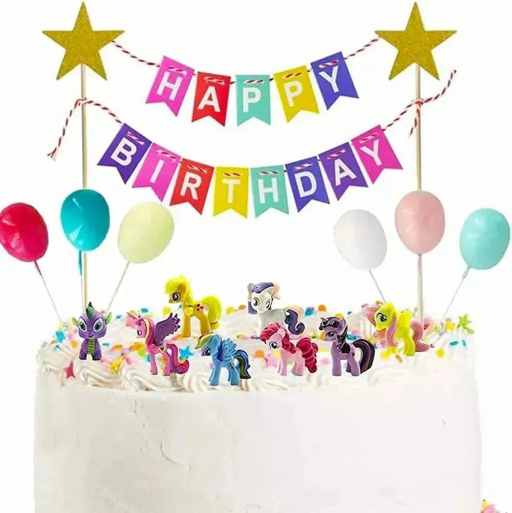 12 Pcs Unicorn Cake Toy Topper Set of 12 Toys For Cake Decoration - thebakingtools.com