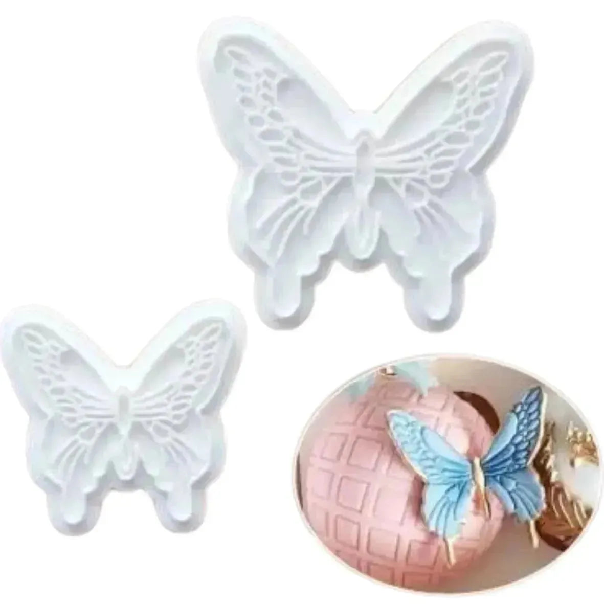 2 PCs Butterfly Plunger Cutters - thebakingtools.com