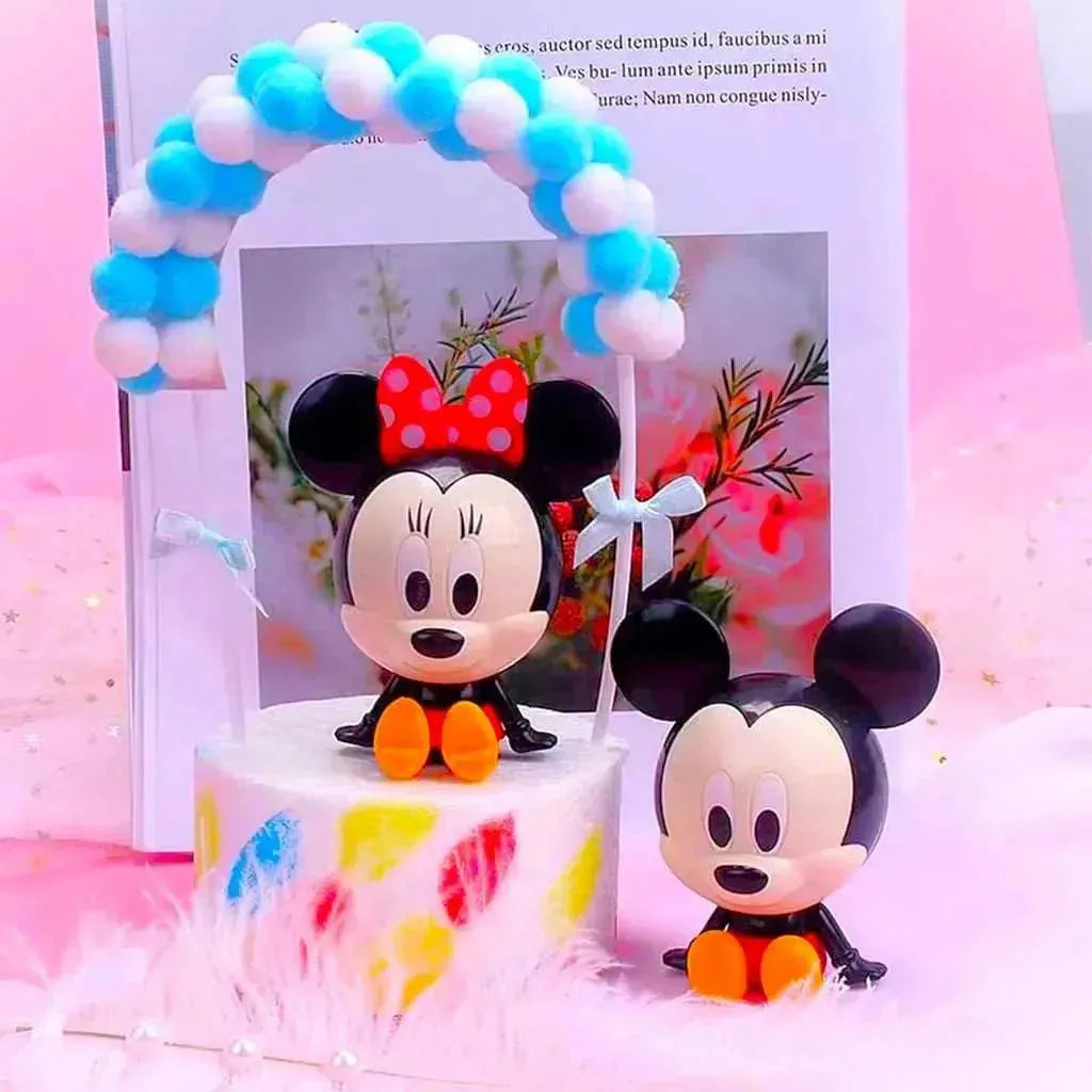 2 Pcs Mickey Minnie Toy Cake Topper Set - thebakingtools.com