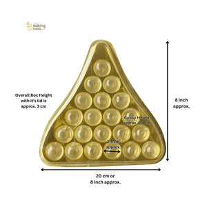 21 Cavity Modak Shaped Hamper Boxes With Golden Tray Clear Transparent Lid And Printed Modak Box Cover (Pack of 5) - thebakingtools.com