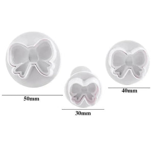 3 PCs Bow-Shaped Plunger Cutter - thebakingtools.com