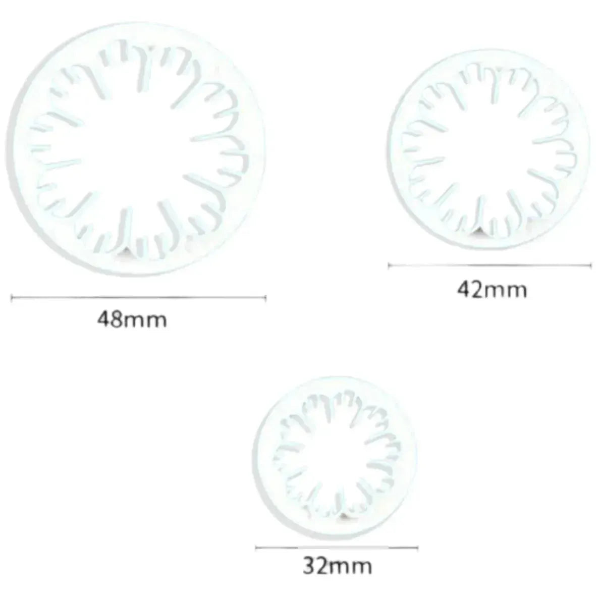 3 PCs Carnation Plunger Cutter - thebakingtools.com
