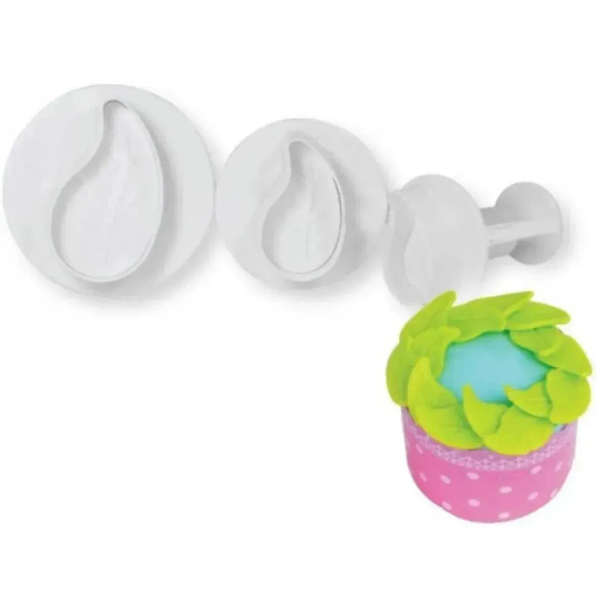 3 PCs Curved Leaf Plunger Cutter - thebakingtools.com