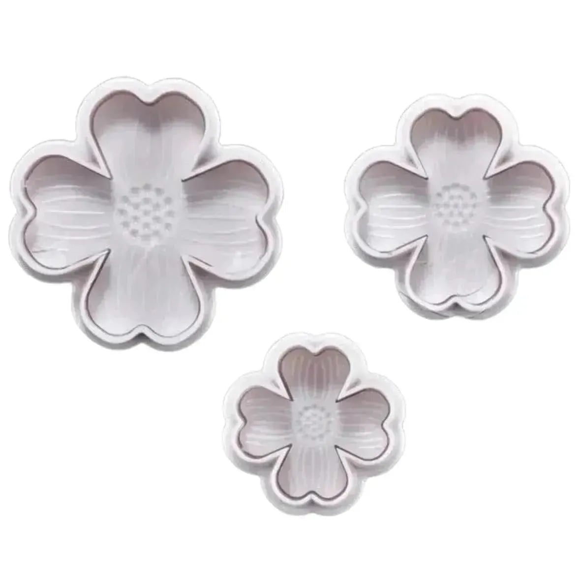 3 PCs Set Four Petal Flower Plunger Cutter - thebakingtools.com
