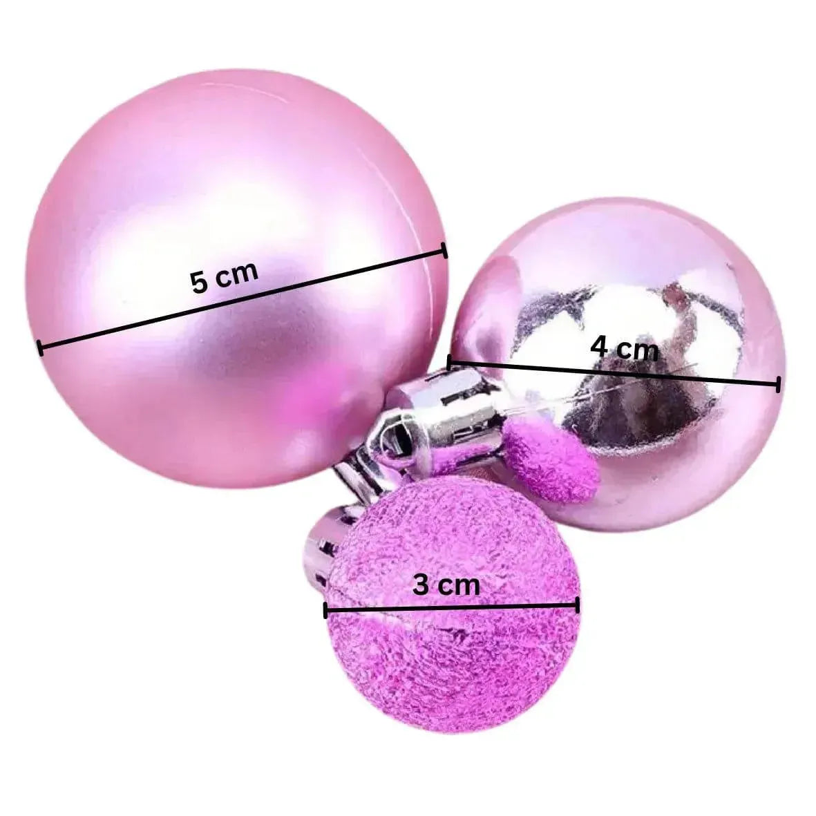 3 Piece Pink Faux Ball Toppers - thebakingtools.com