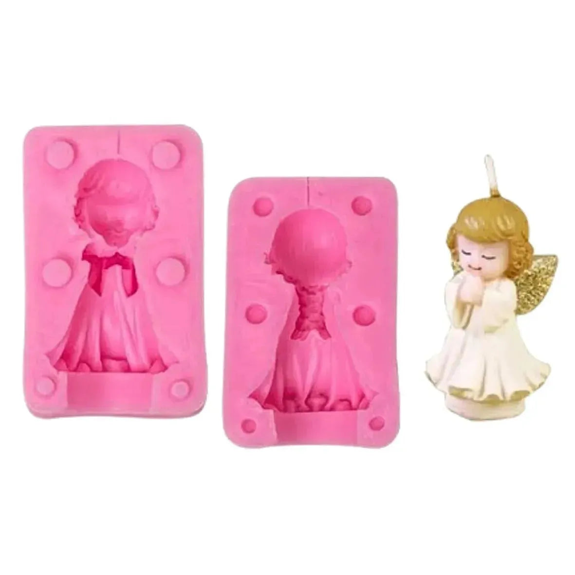 3D Little Angel Praying Silicone Fondant Gum Paste Mould - thebakingtools.com