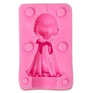 3D Little Angel Praying Silicone Fondant Gum Paste Mould - thebakingtools.com