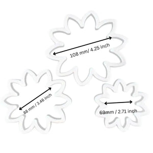 3Pcs Daisy Flower Shape Plunger Cutter - thebakingtools.com