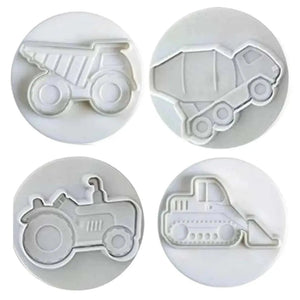 4 PCs Construction Transportation Vehicles Cutter - thebakingtools.com
