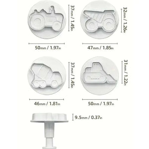 4 PCs Construction Transportation Vehicles Cutter - thebakingtools.com
