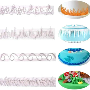 4 PCs EMBOSSING GRASS PLUNGER CUTTER - thebakingtools.com