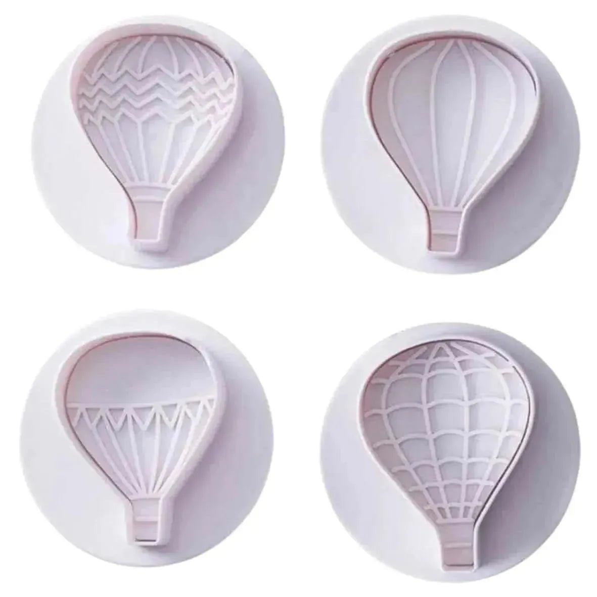 4 Pcs Hot Air Balloon Plunger Cutter Fondant Cookie And Clay Cutter - thebakingtools.com