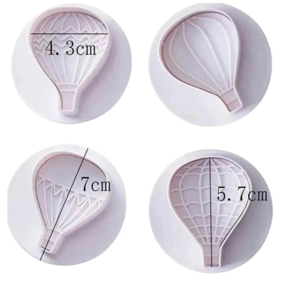 4 Pcs Hot Air Balloon Plunger Cutter Fondant Cookie And Clay Cutter - thebakingtools.com