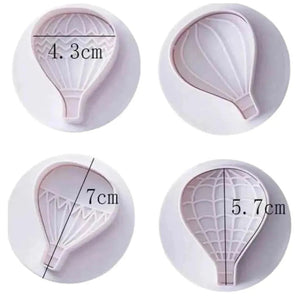 4 Pcs Hot Air Balloon Plunger Cutter Fondant Cookie And Clay Cutter - thebakingtools.com