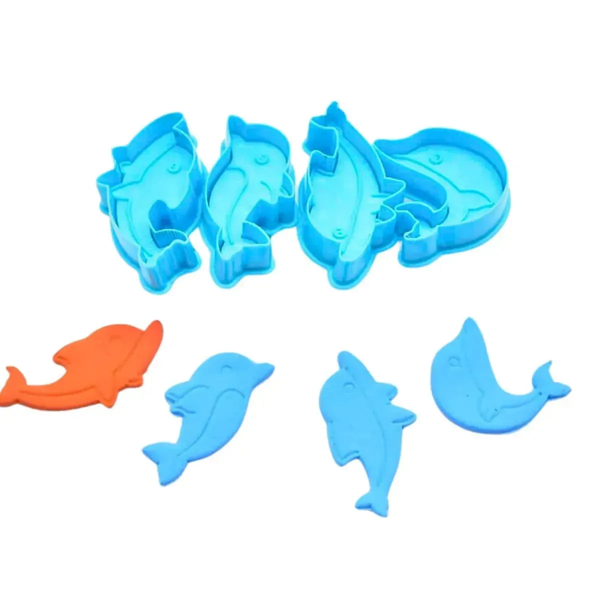 4 PCs Set Dolphin Spring Plunger Cutters - thebakingtools.com