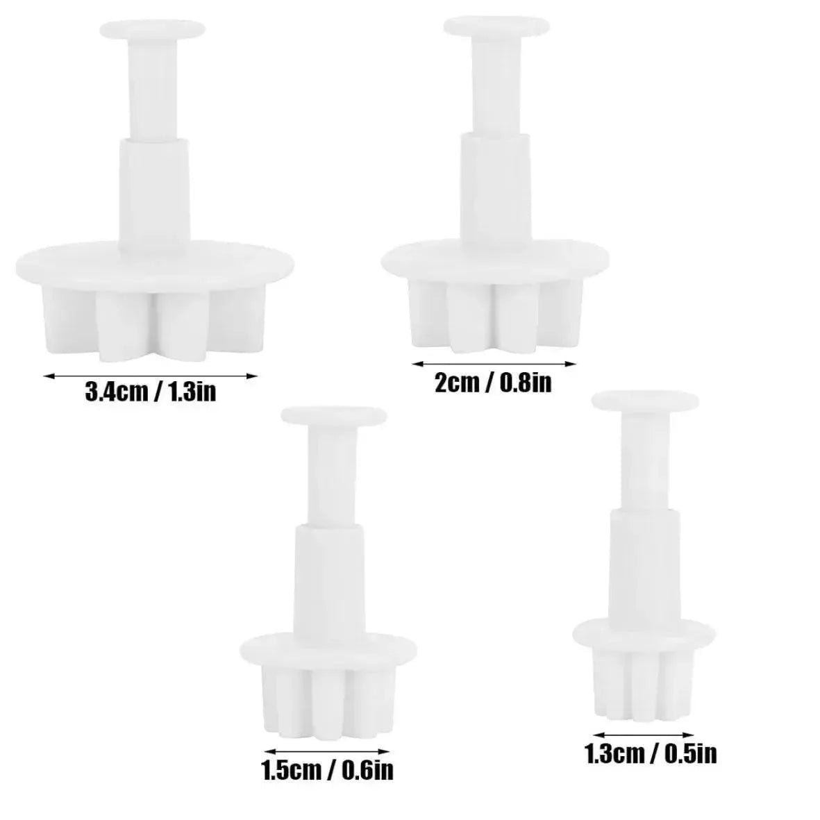 4 Pcs Small Daisy Plunger Cutters - thebakingtools.com