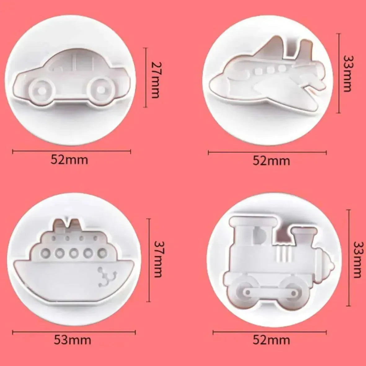 4 Pcs Transport Vehicle Plunge Cutter - thebakingtools.com