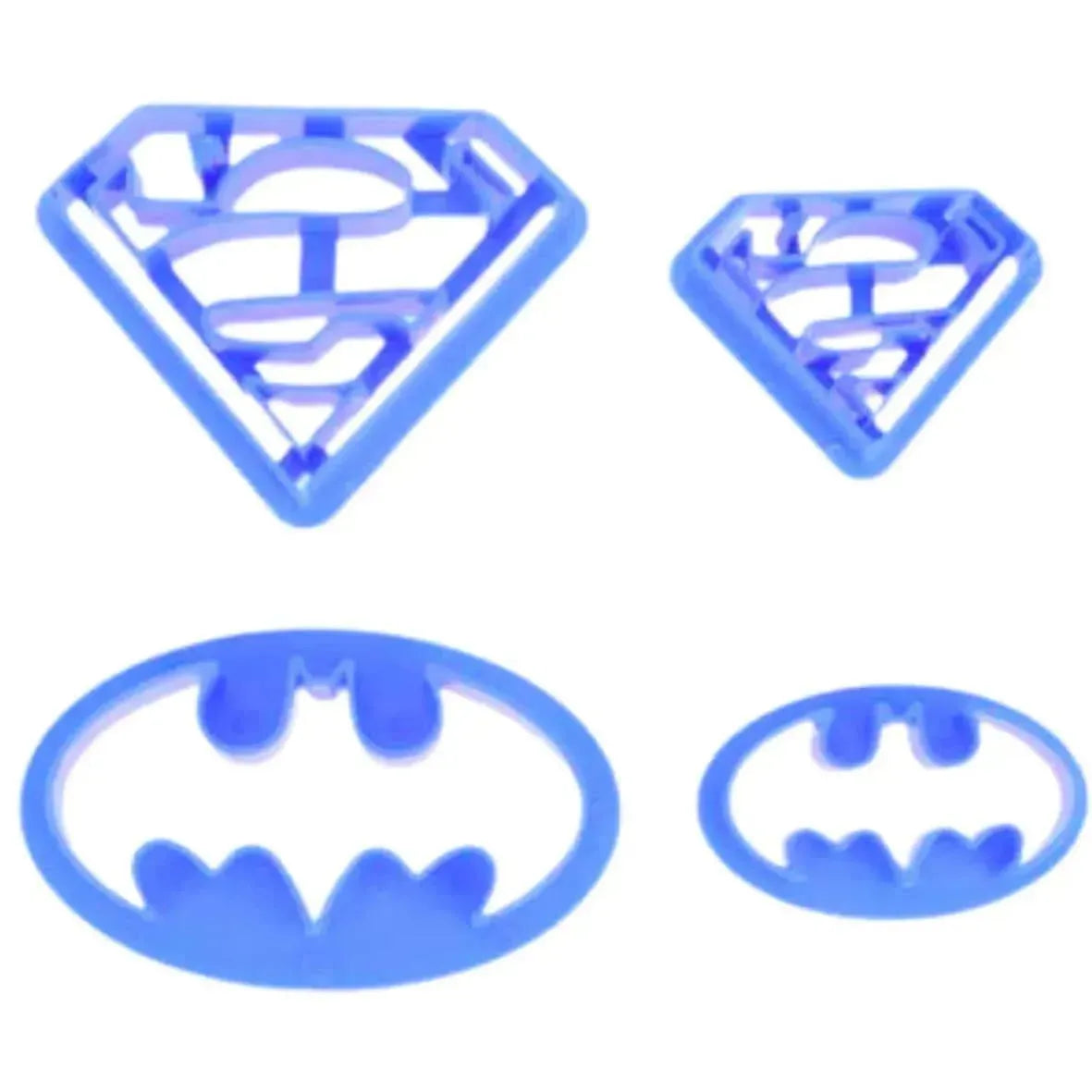 4PCs Batman Superman Plunger Cutter - thebakingtools.com