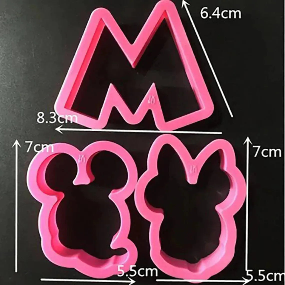 5 PCs Micky And Minnie Mouse Cutter - thebakingtools.com