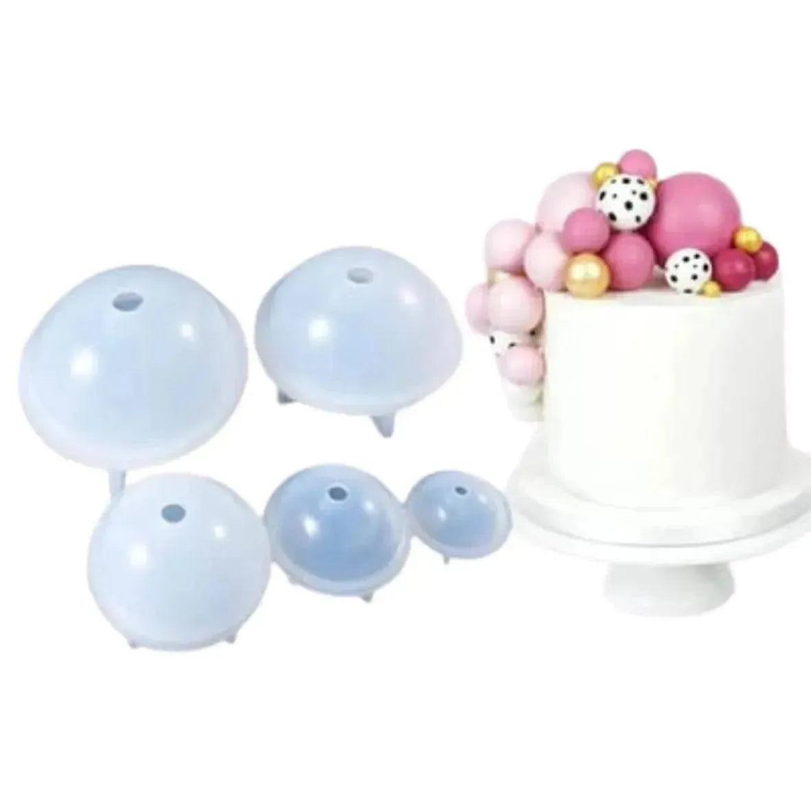 5 Pcs Silicone Chocolate Sphere Ball Mould (5 Sizes) - thebakingtools.com