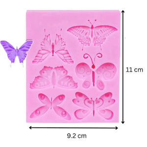 6 Cavity Different Butterfly Shapes Silicone Fondant Gum Paste Mould - thebakingtools.com