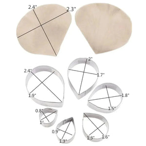 6 Pcs Austin Rose Petals Fondant Biscuit Cookie Plunger Cutter - thebakingtools.com