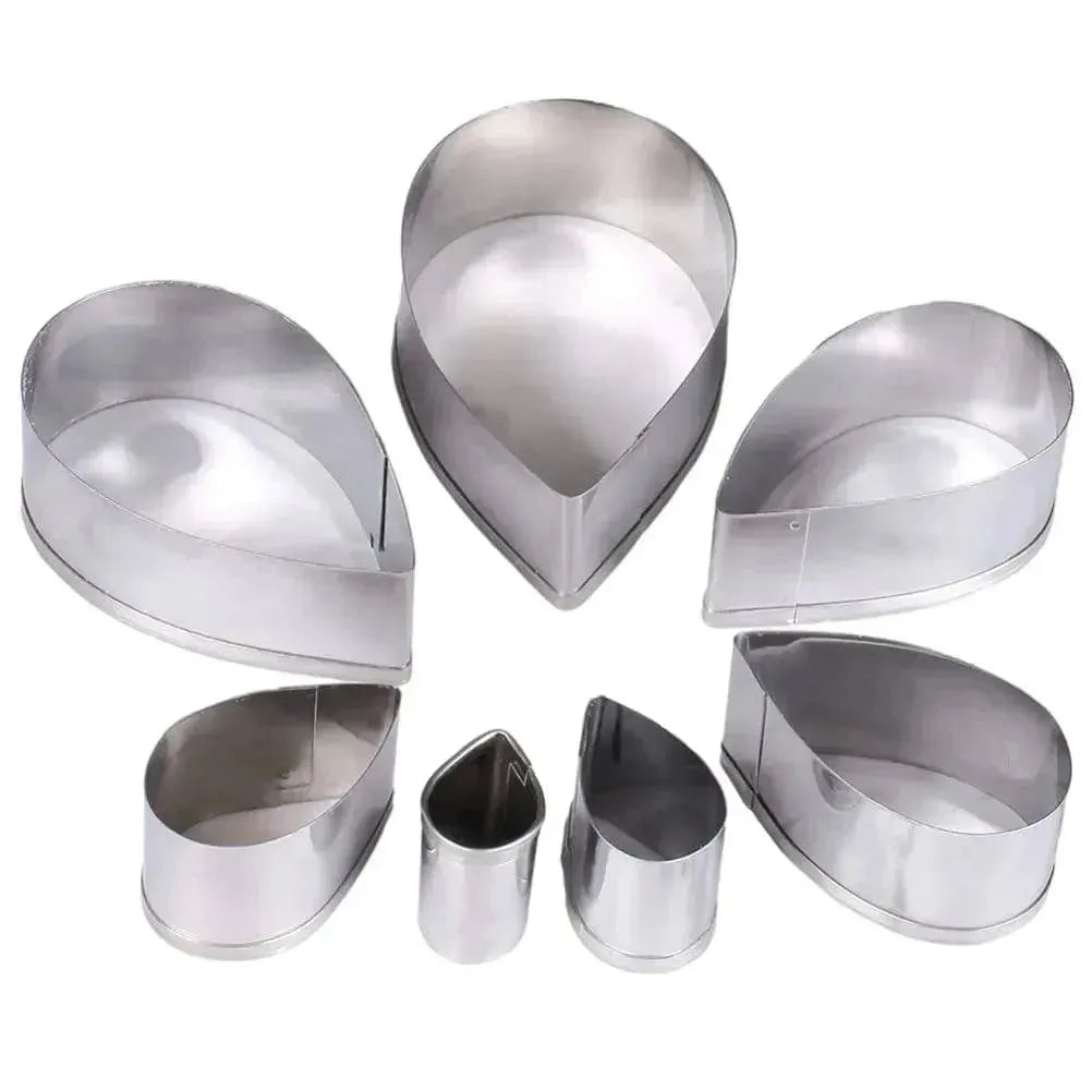 6 Pcs Austin Rose Petals Fondant Biscuit Cookie Plunger Cutter - thebakingtools.com