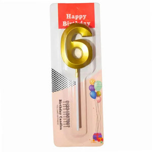 6 Six Golden Number Candle - thebakingtools.com