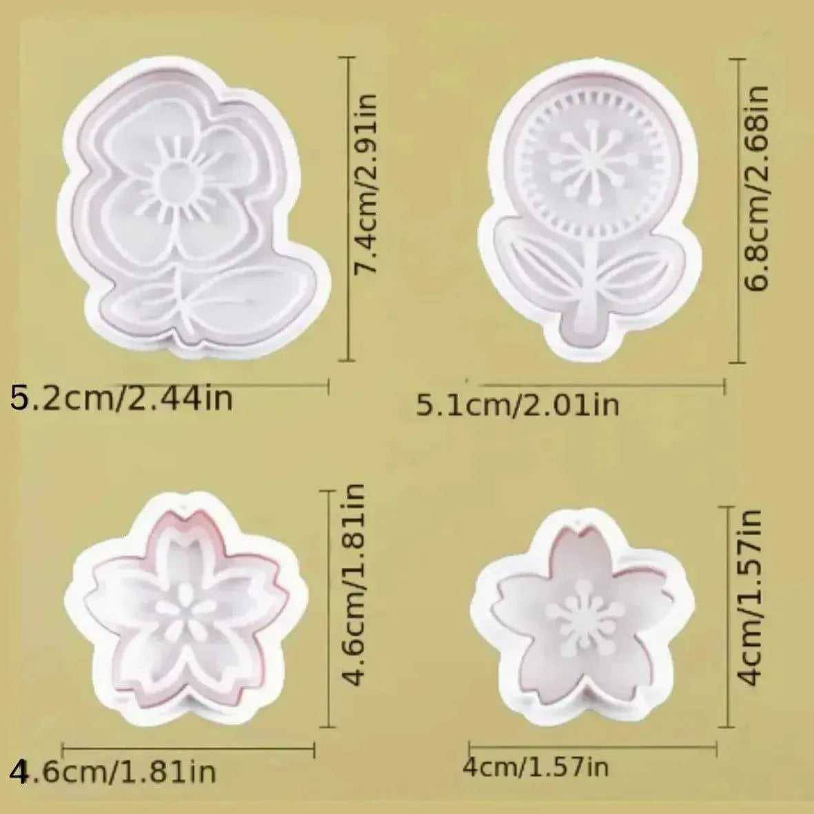 8 PCs Mix Flower Plunger Cutter - thebakingtools.com