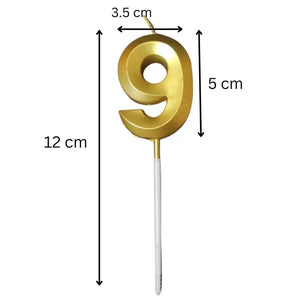 9 Nine Golden Number Candle - thebakingtools.com