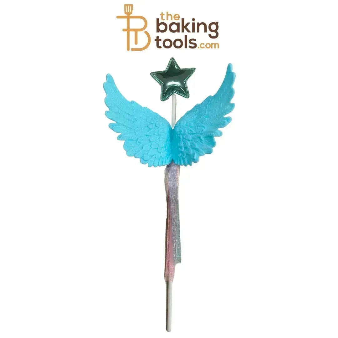 Angel Wings Cake Topper - Blue - thebakingtools.com