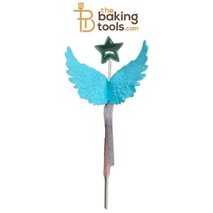 Angel Wings Cake Topper - Blue - thebakingtools.com
