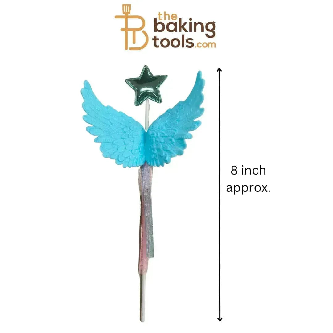 Angel Wings Cake Topper - Blue - thebakingtools.com