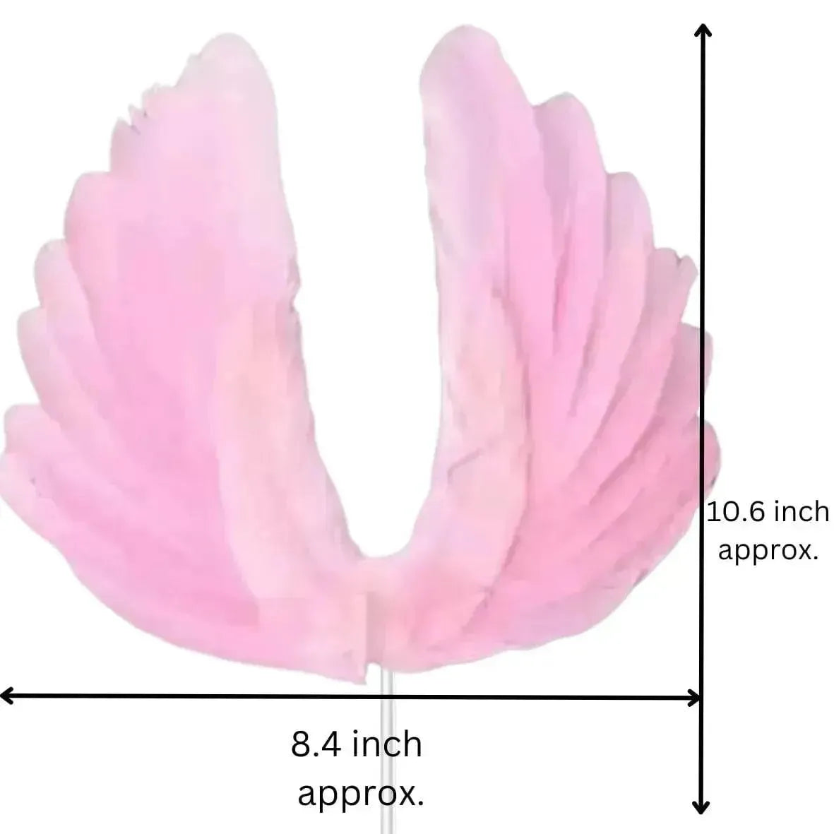 Angel Wings Pink Feather Cake Toppers - thebakingtools.com