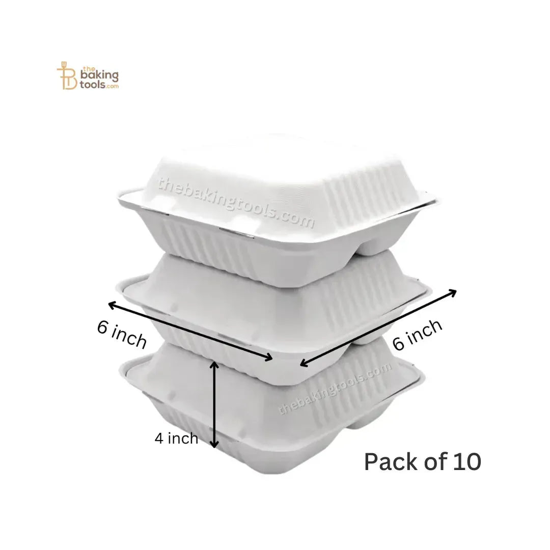Bento Box | Burger Box - 6" x 6" (Pack of 10) | Bento Cake Box - thebakingtools.com