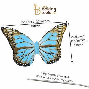 Blue Colour Giant Paper Butterfly Cake Topper 02 - thebakingtools.com