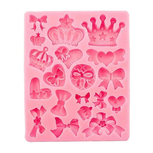 Crown Bowknot Shape - Silicone Fondant Gum Paste Mould - thebakingtools.com