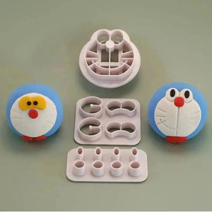 Double Side Doraemon Plunger Cutter Cut Fondant, Biscuit, Clay - thebakingtools.com